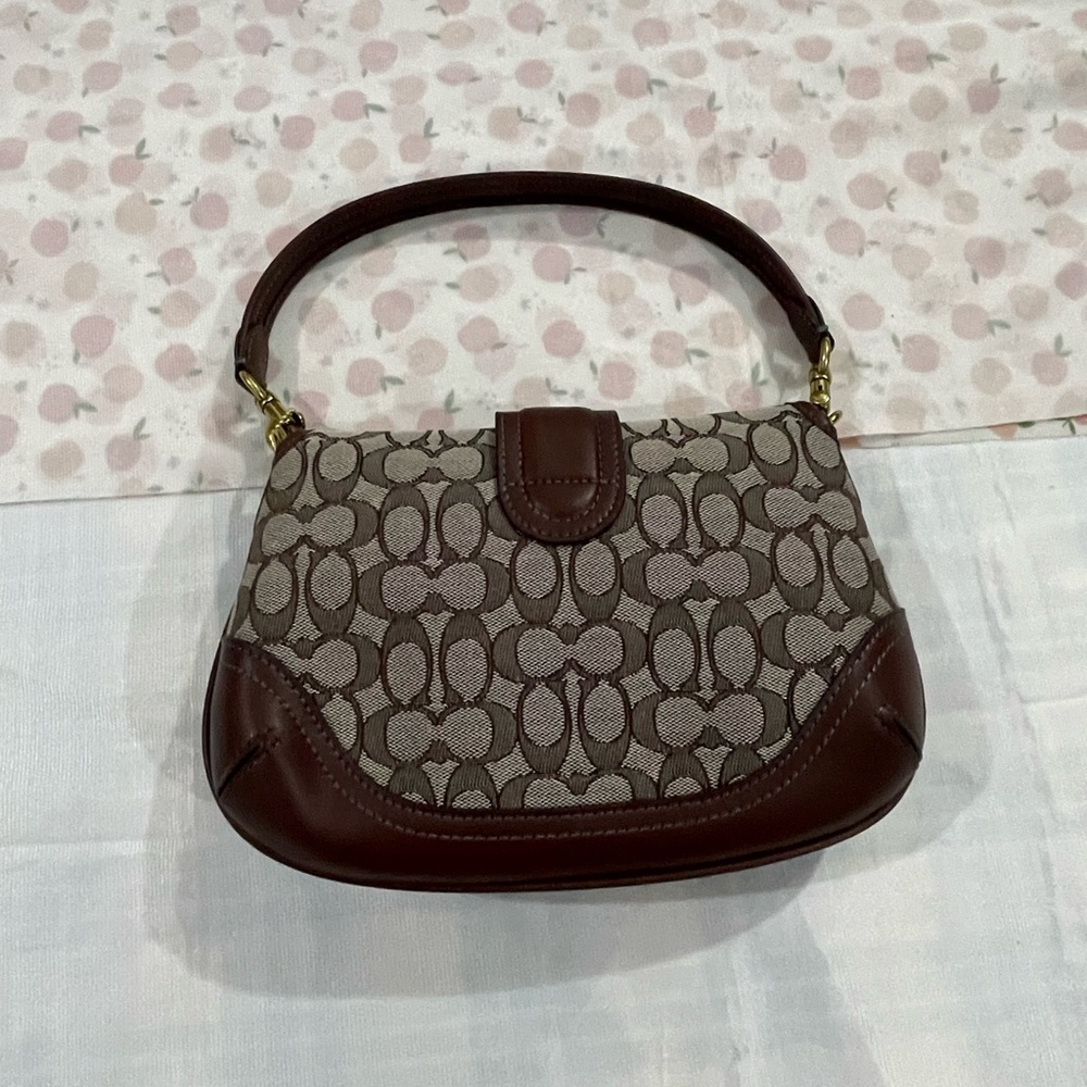 Coach Brown Signature Canvas Buckle Shoulder Bag - Picture 8 of 13